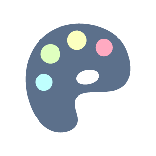 絵の具パレットのピクトグラム